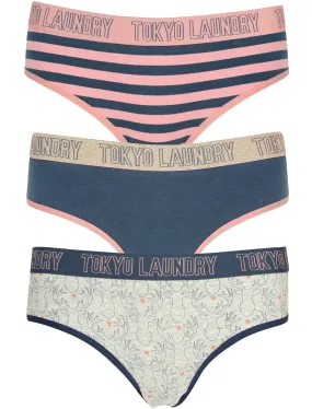 Abby (3 Pack) Assorted Briefs In Blush / Dark Denim / Grey Marl - Tokyo Laundry