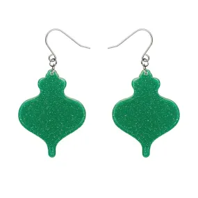 Baubles Glitter Drop Earrings - Green