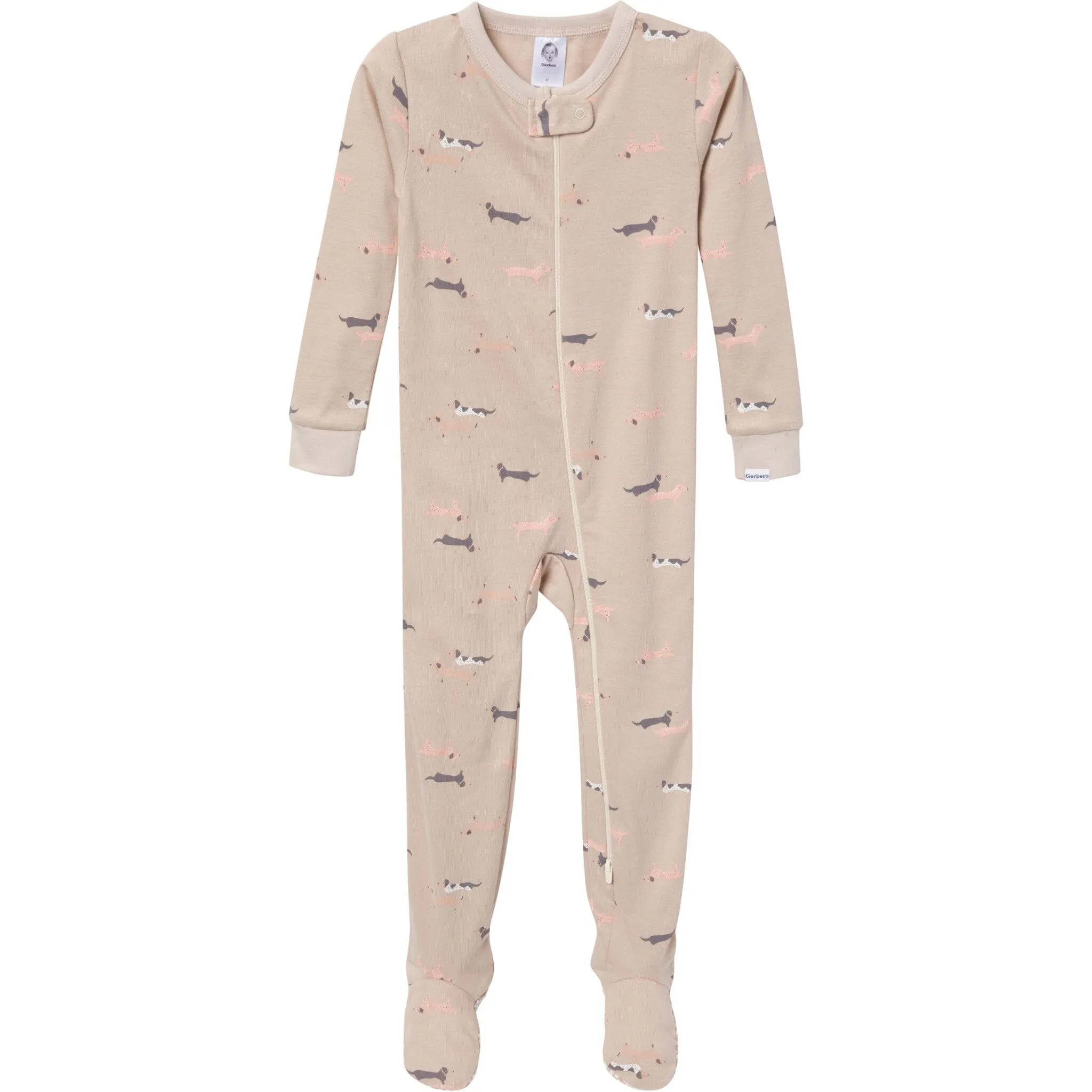 2-Pack Baby & Toddler Girl Dog Snug Fit Footed Pajamas