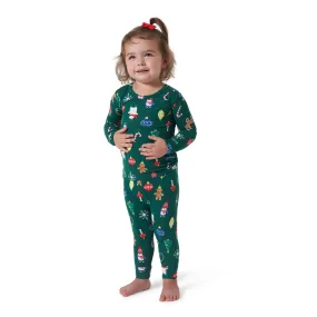 2-Piece Infant & Toddler Neutral Ornaments Hacci Snug Fit Pajama Set