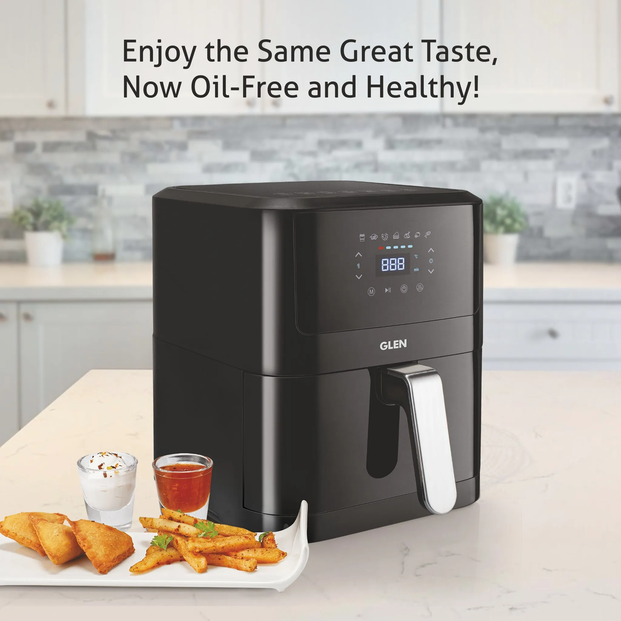 Air Fryer, 6.0 Litre Digital Controls, 7 Pre Set Menu Timer, Temperature Control, 1500W -Black (SA-3042DBL)