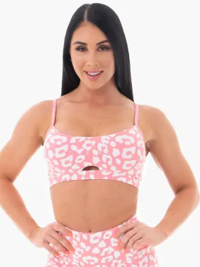 Animal Sports Bra - Pink Leopard