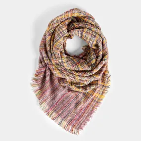 Aubrey Brushed Square Scarf - Plum/Multi