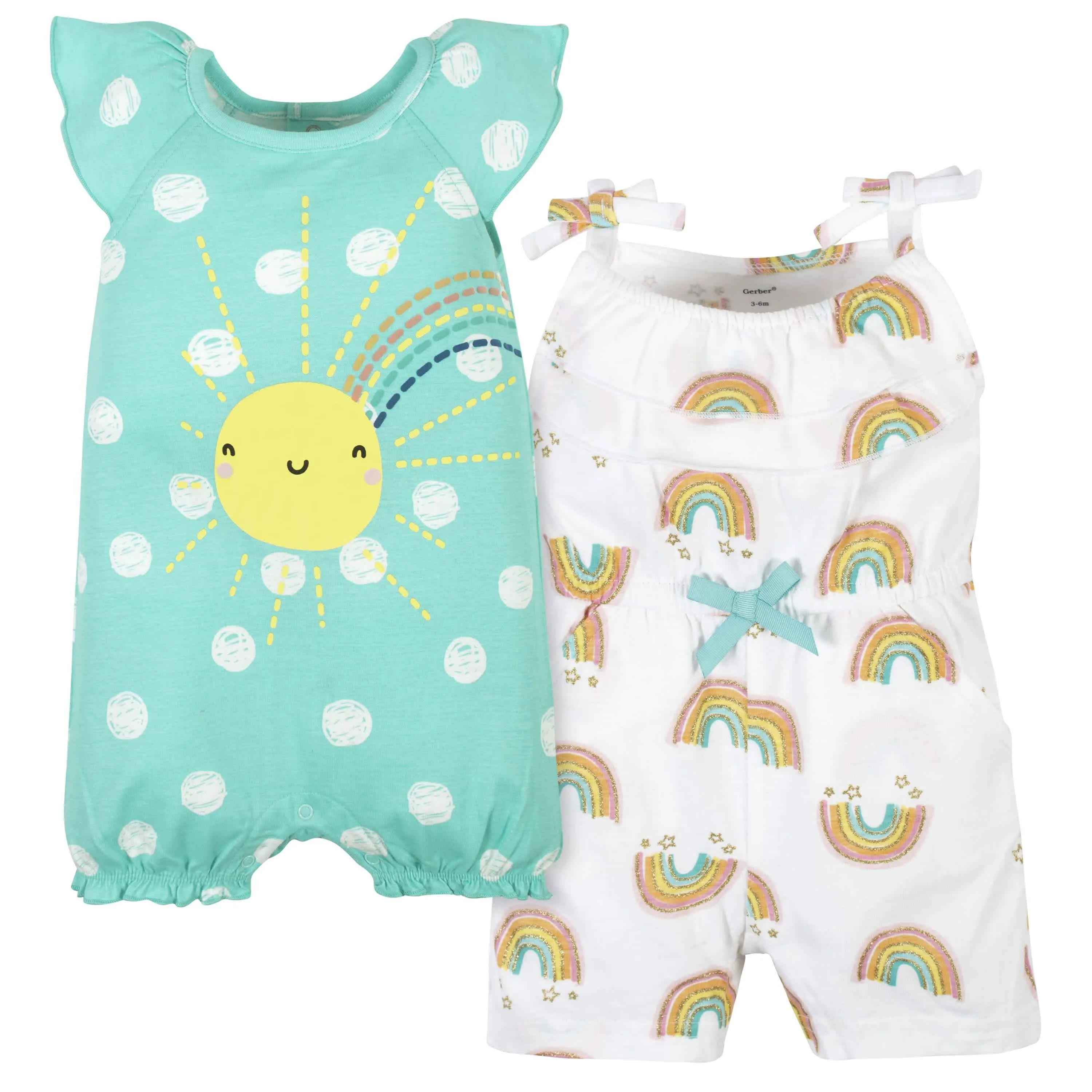 Baby Girls 2-Pack Sunshine Rompers