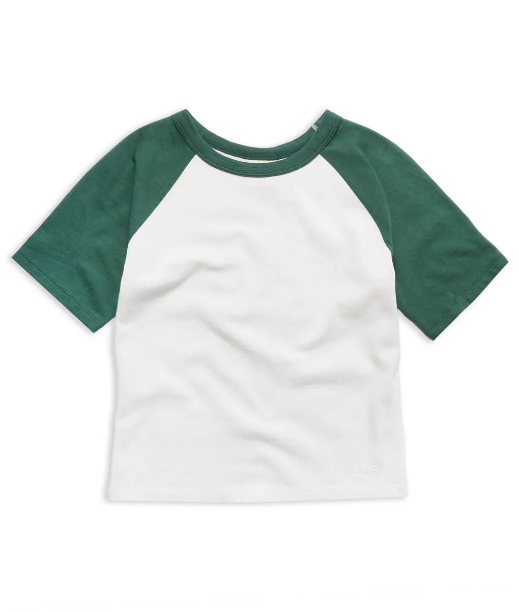 Baseball Baby T-Shirt - Off White & Green