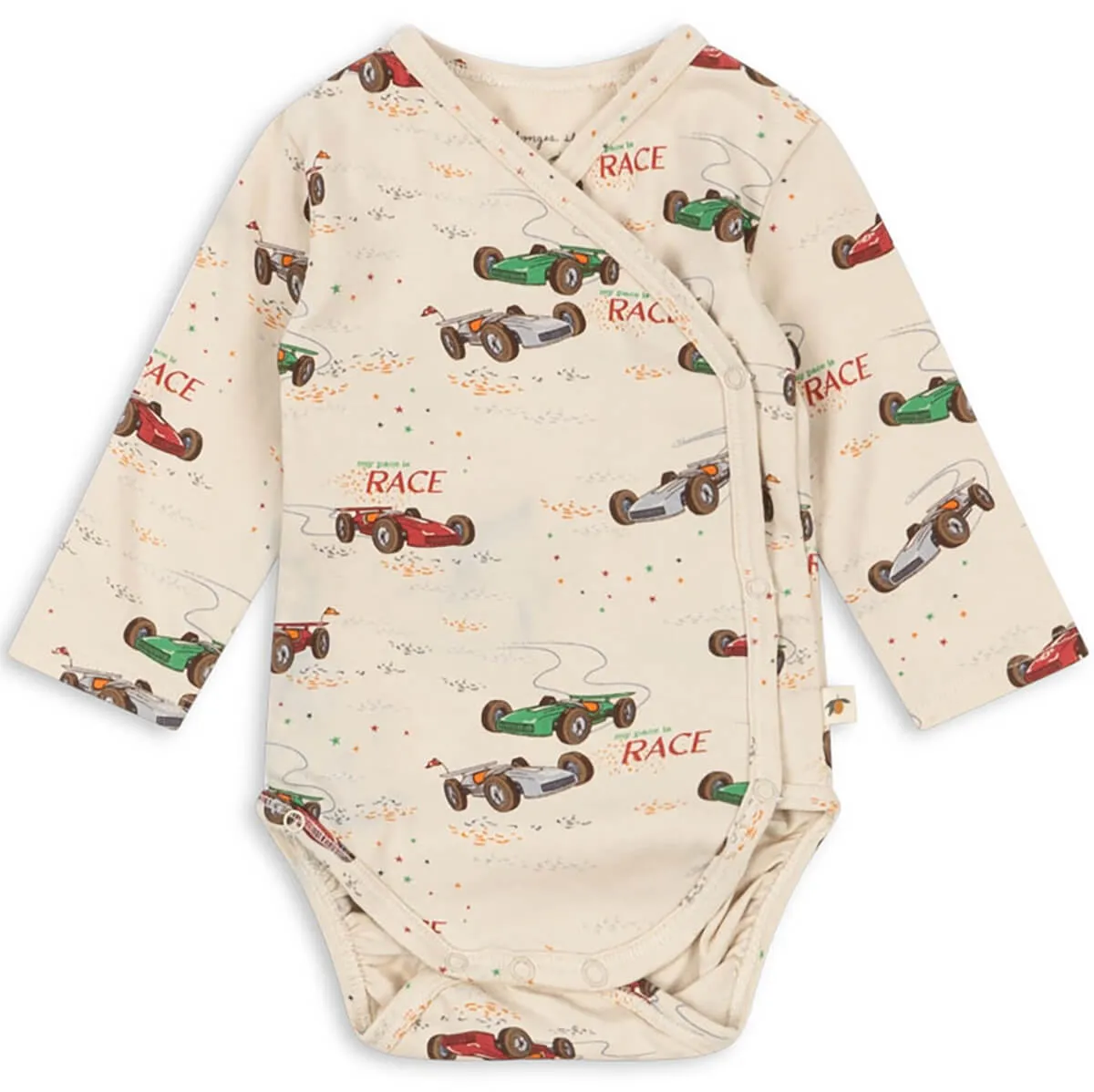 Basic Wrap Newborn Long Sleeve Body in Grand Prix by Konges Sløjd