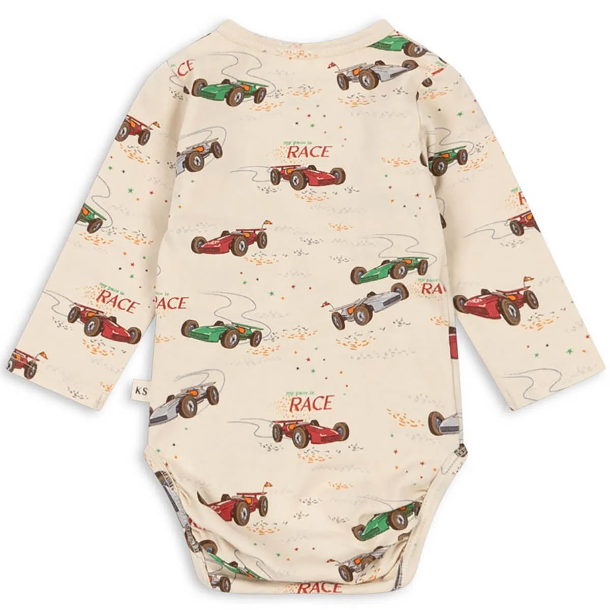 Basic Wrap Newborn Long Sleeve Body in Grand Prix by Konges Sløjd