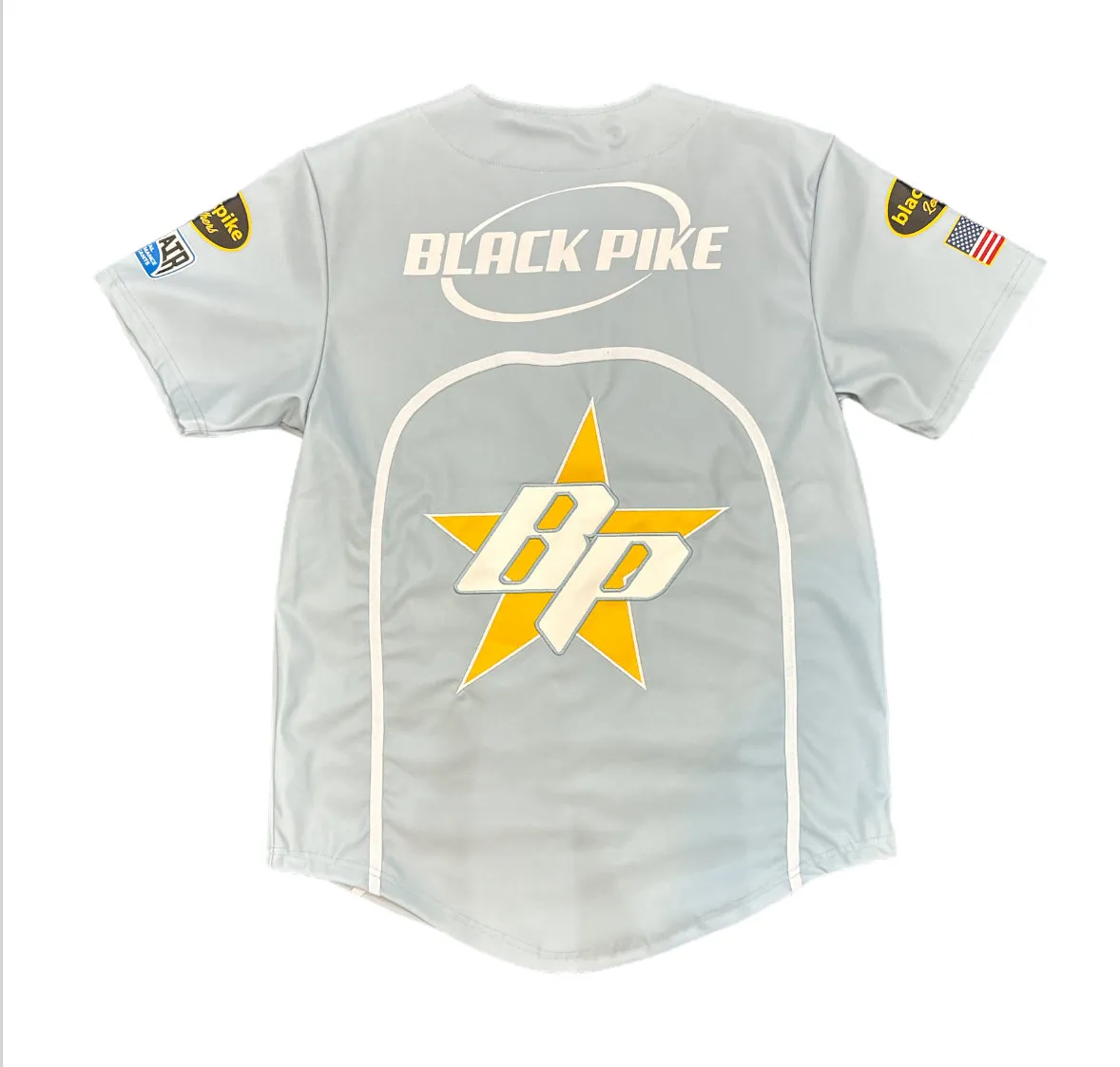 Black Pike 'Vandal Racing' PU Baseball Jersey (Baby Blue) BS5003