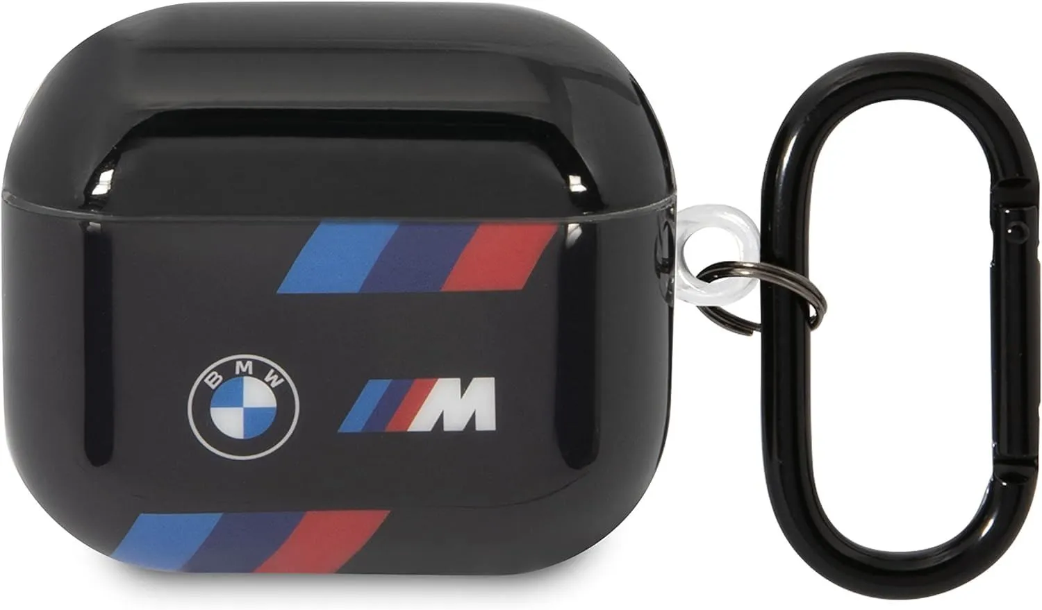 BMW M Series Multiple Coloured Lines Cover for Airpods 3 Black - BMA322SWTK