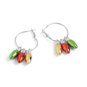 Christmas Bulbs Hoop Earrings - Multi