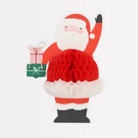 Christmas Card - Honeycomb Santa Stand Up