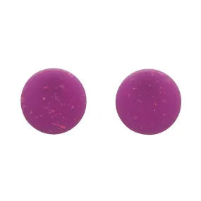 Circle Glitter Resin Stud Earrings - Purple