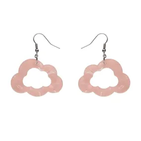 Cloud Solid Glitter Resin Drop Earrings - Pink