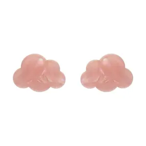 Cloud Solid Glitter Resin Stud Earrings - Pink