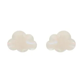 Cloud Solid Glitter Resin Stud Earrings -White