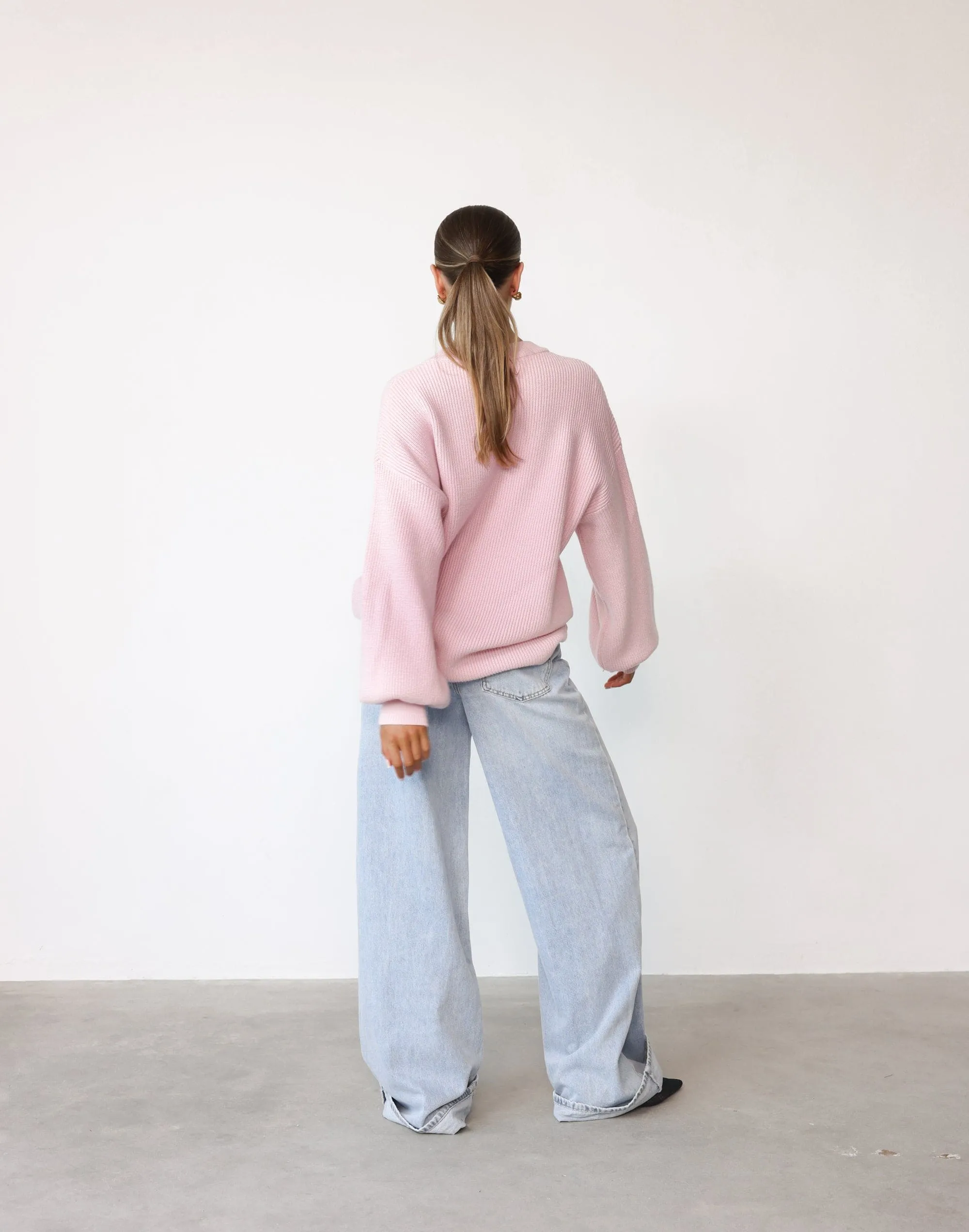 Cody Oversized Jumper (Baby Pink)