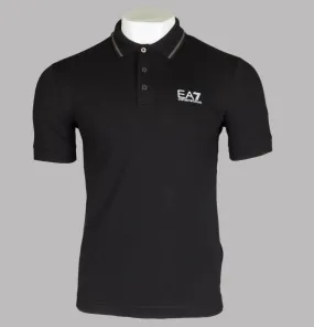 EA7 S/S Tipped Collar Polo Shirt Black