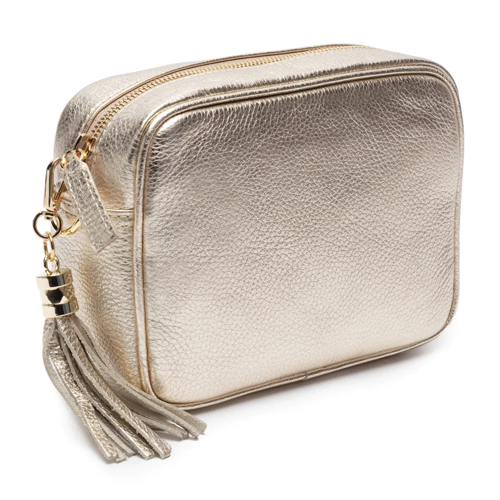 Elie Beaumont Gold Leather Crossbody Bag