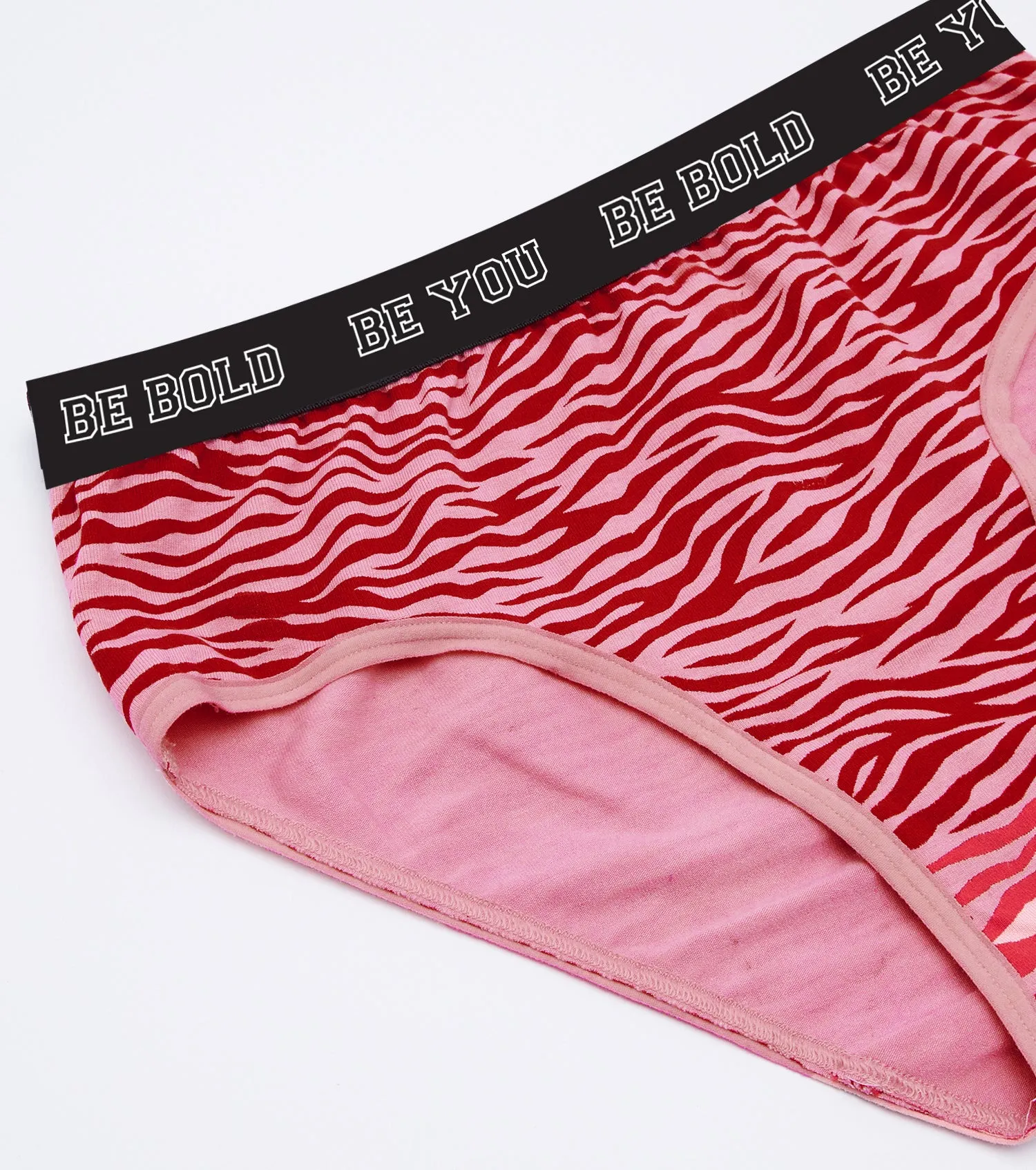 Enamor XO Mid-Rise Zebra Print Solid Hipster Panty - Sabrina