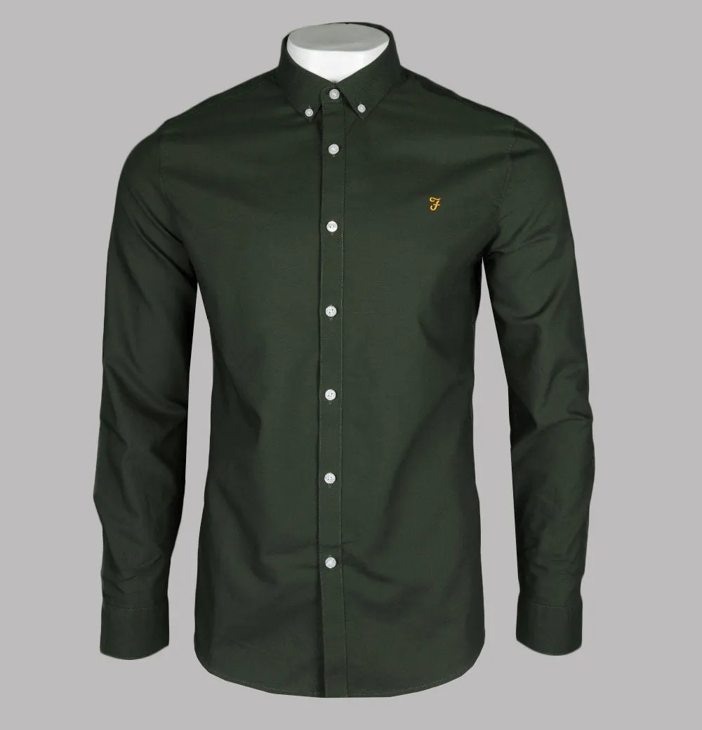 Farah Brewer Slim Fit Oxford Shirt Evergreen