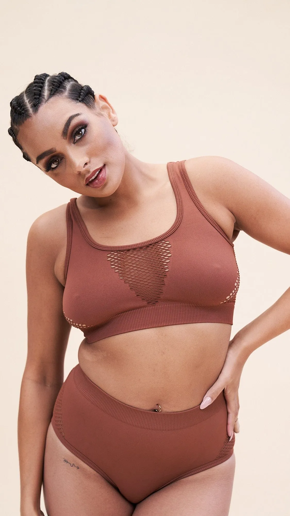 Gabi Crop - Shaping Breathable Crop Recycled Choco