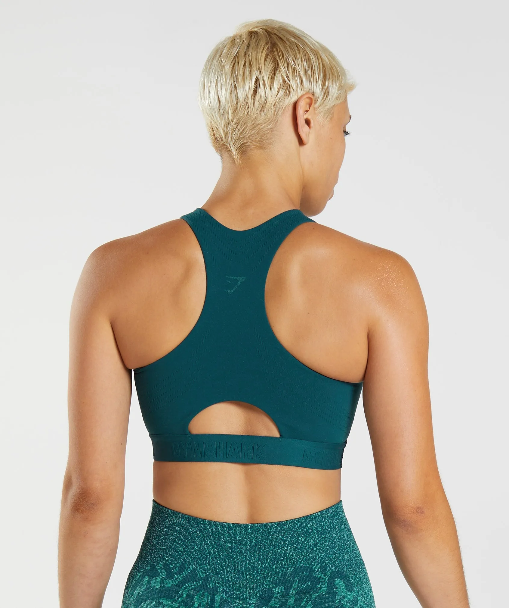 Gymshark 315 Performance High Neck Sports Bra - Winter Teal/Pearl Blue