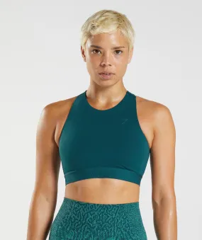 Gymshark 315 Performance High Neck Sports Bra - Winter Teal/Pearl Blue