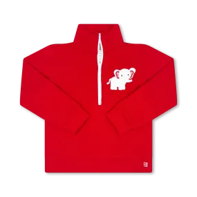 Hayden Half-Zip | Red with Elephant