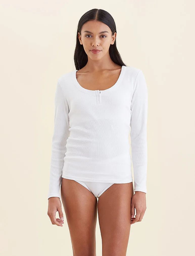 Milla Rib Shelf Bra Henley Tee