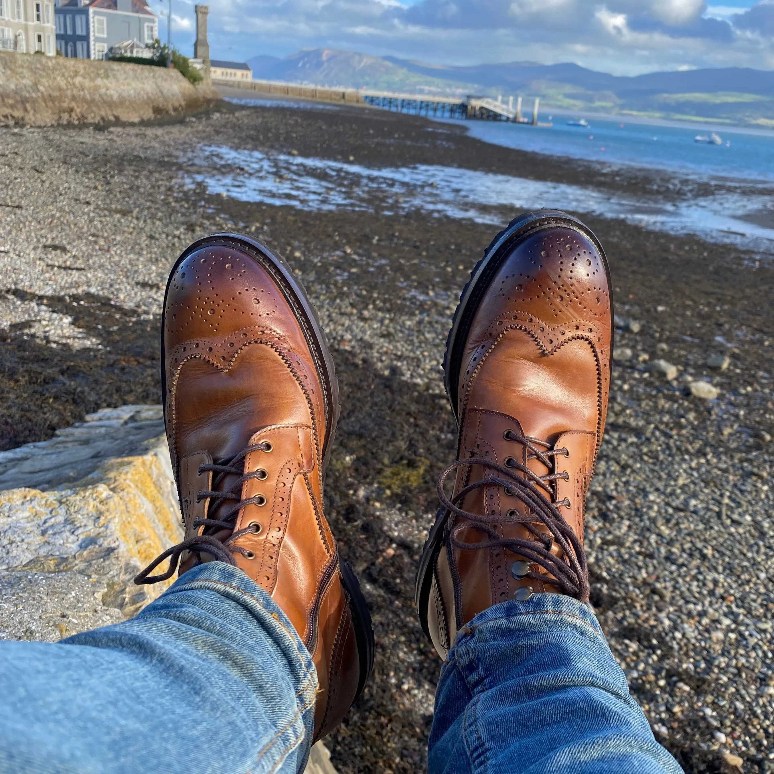 Montana Wingtip Brogue Boot Tan