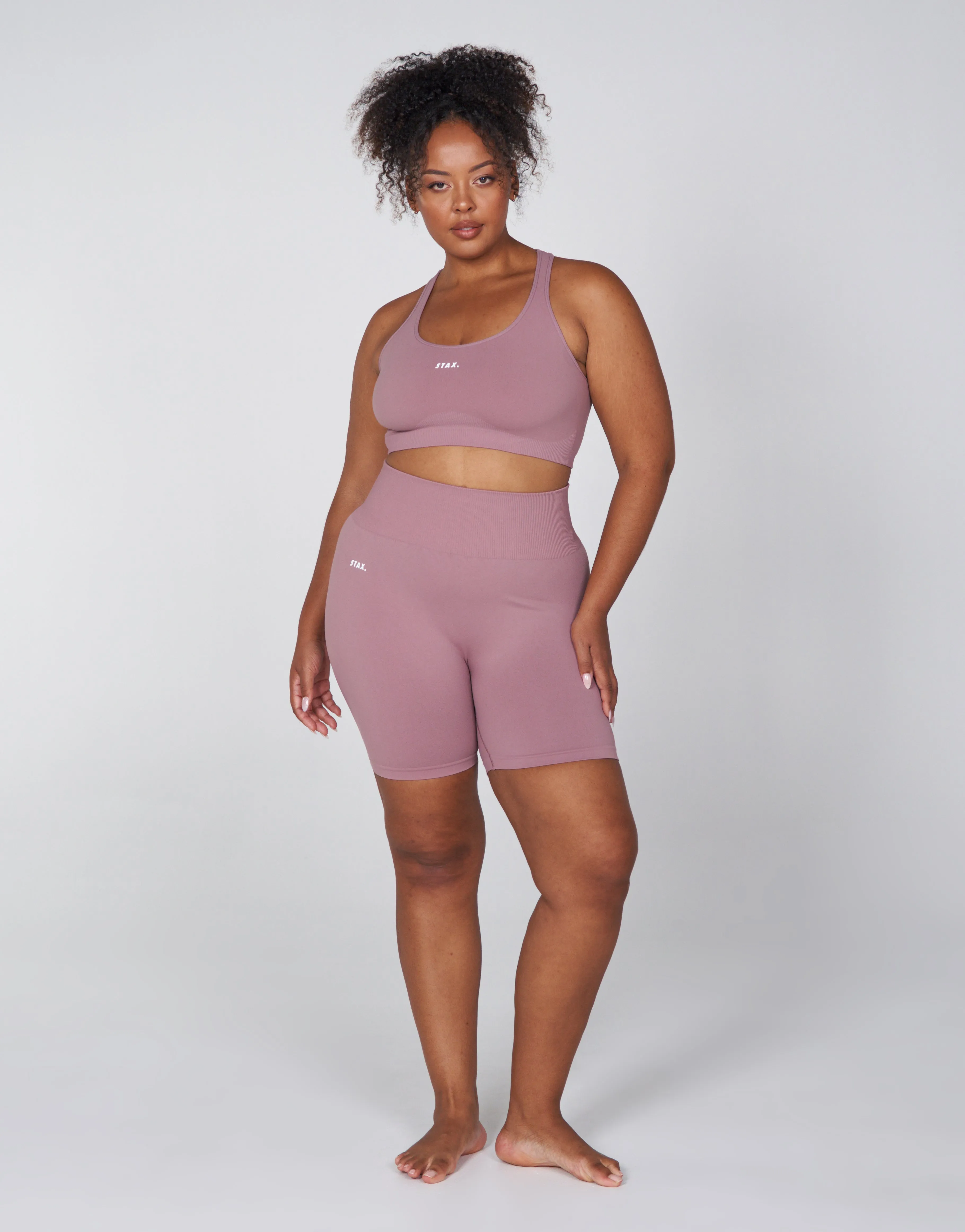 Premium Seamless Favourites Midi Bike Shorts - Dusty Rose