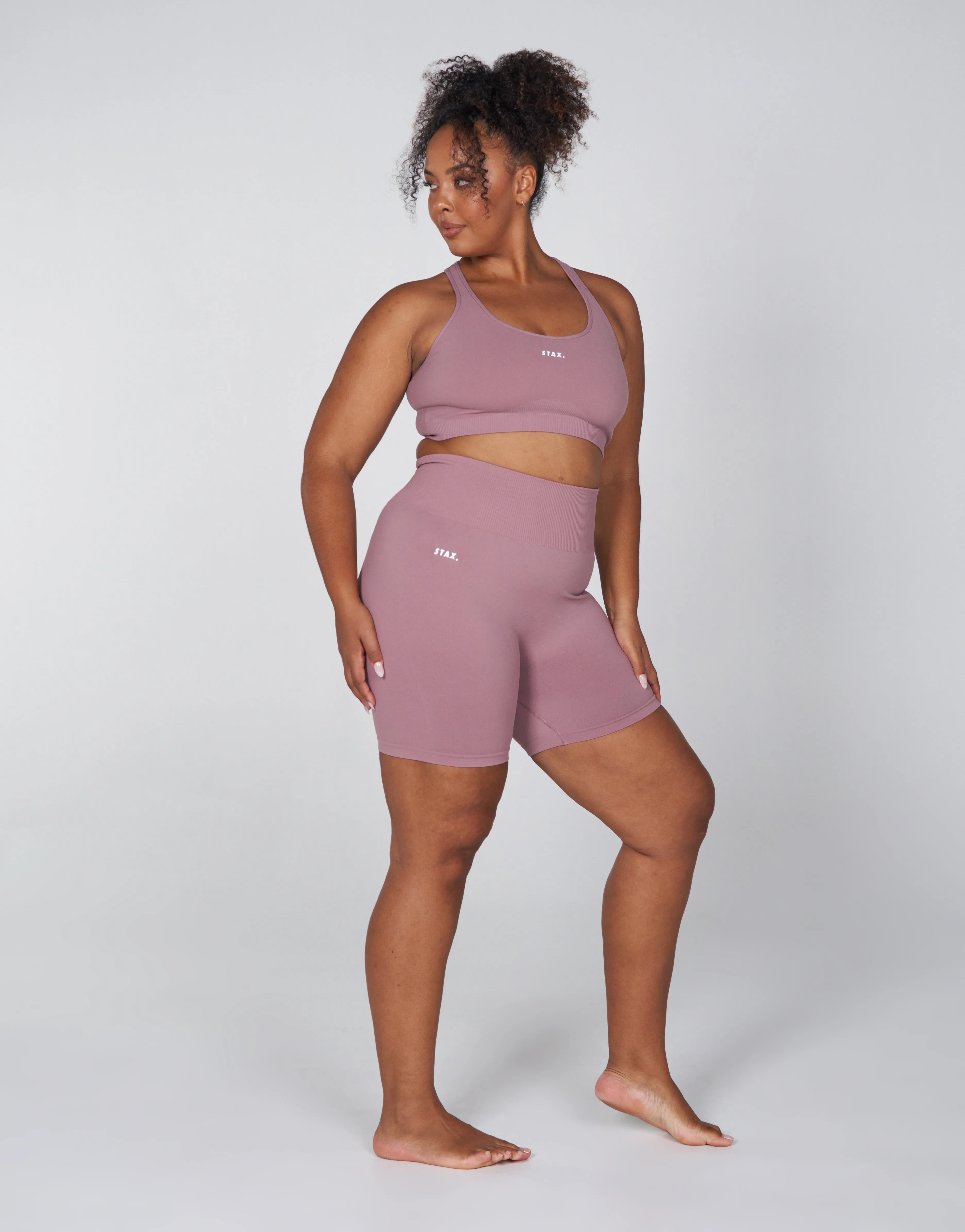 Premium Seamless Favourites Midi Bike Shorts - Dusty Rose