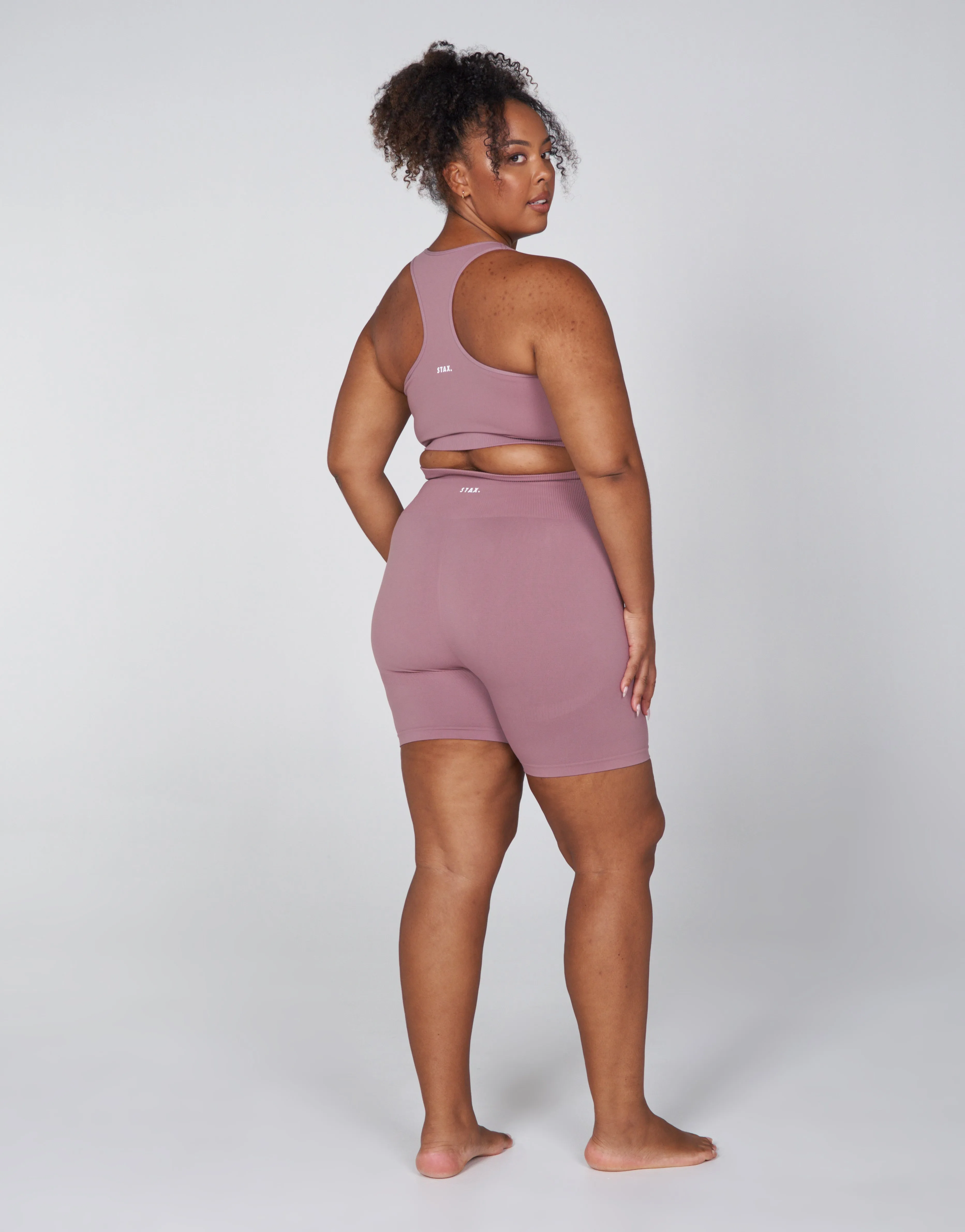 Premium Seamless Favourites Midi Bike Shorts - Dusty Rose