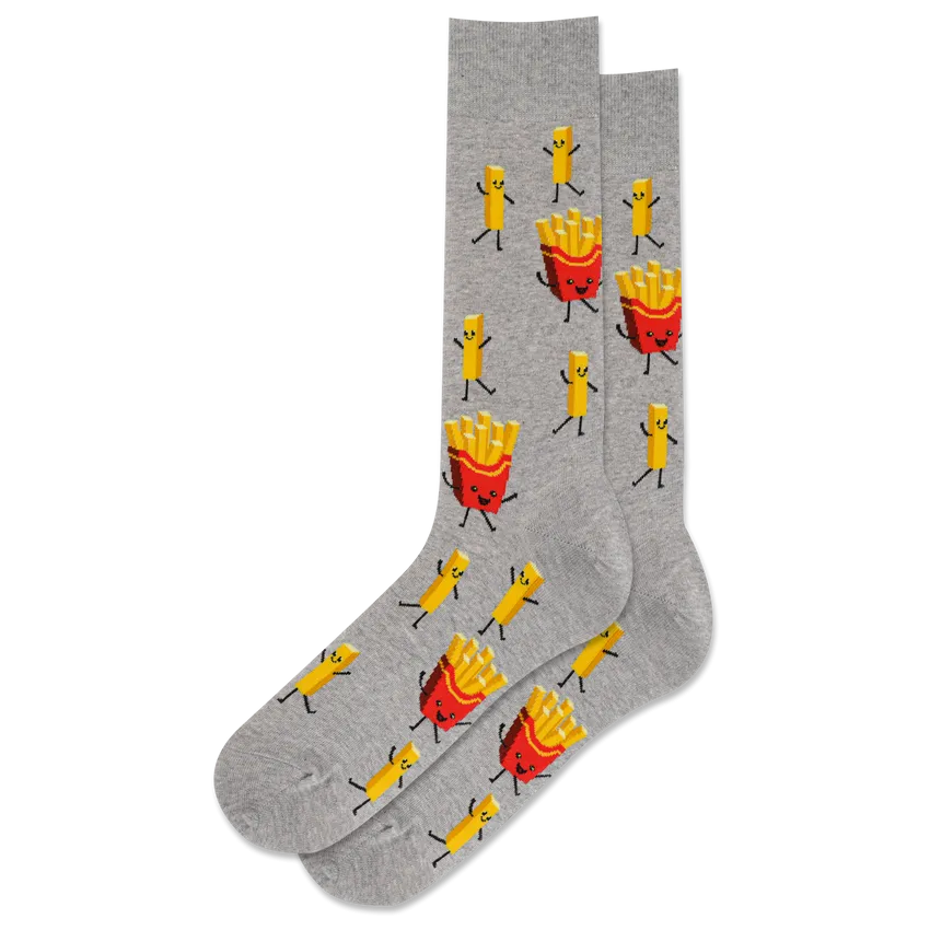 "Fries " Crew Socks by Hot Sox - Large