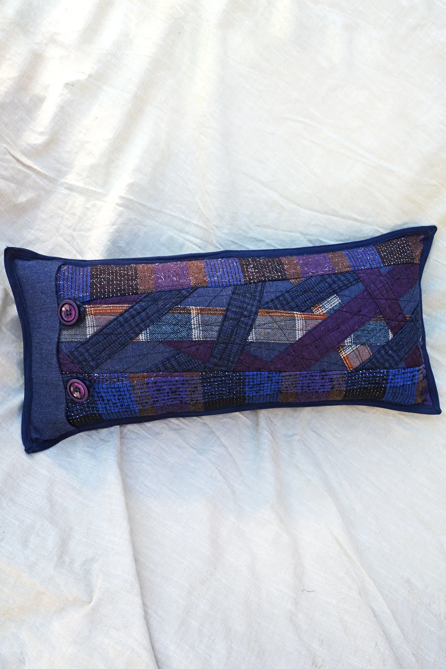 RECTANGLE APPLIQUE CUSHION - AMETHYST INDIGO