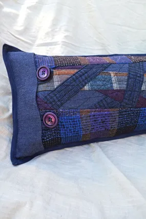 RECTANGLE APPLIQUE CUSHION - AMETHYST INDIGO