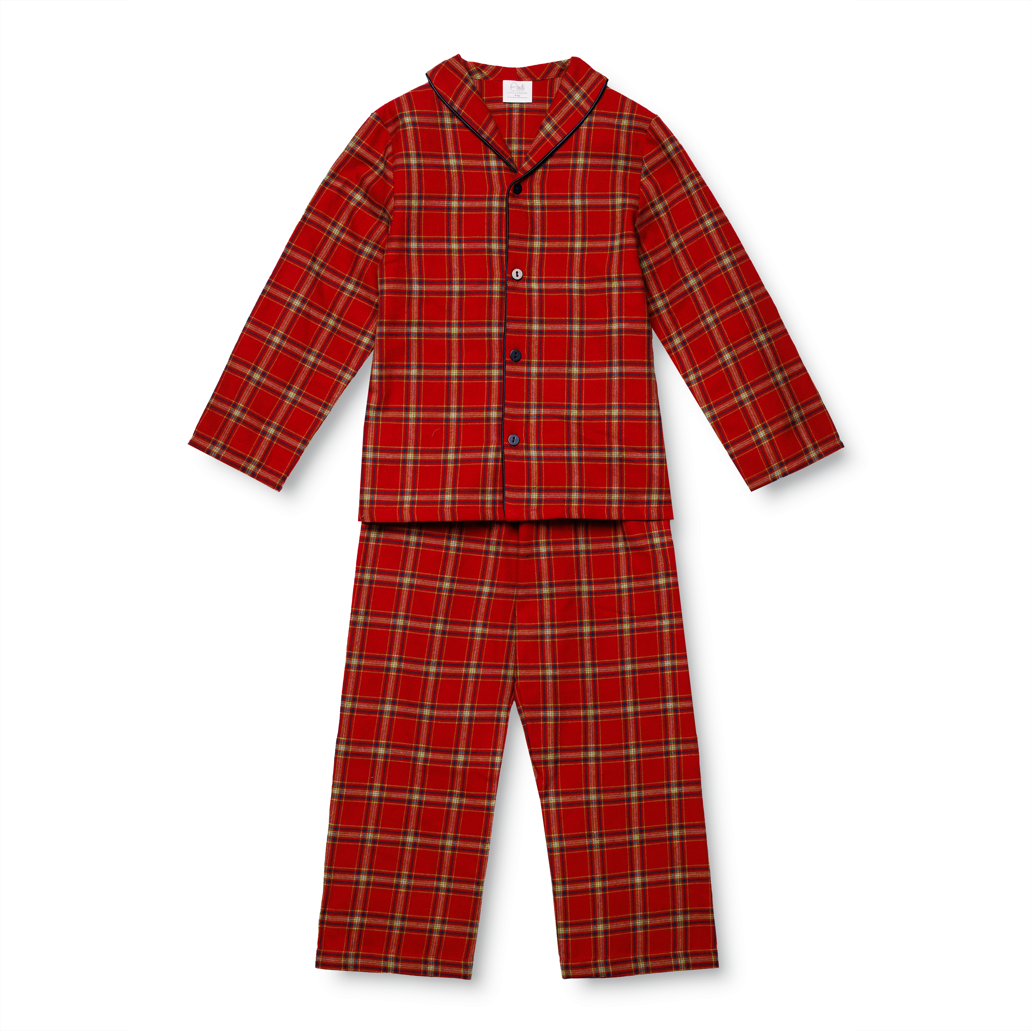 SAM - BOYS' PYJAMA SET IN RED TARTAN