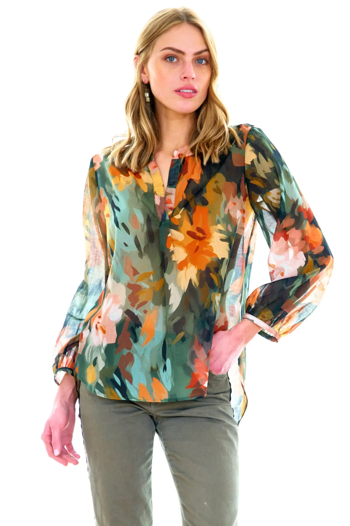 Stephanie Top Autumn Floral Print