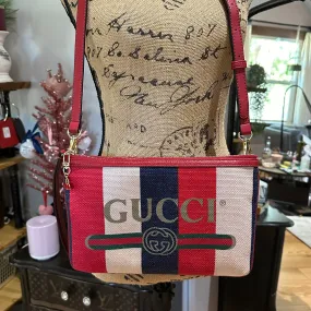 The Junco Crossbody - Red/White/Blue Vintage Gucci GG