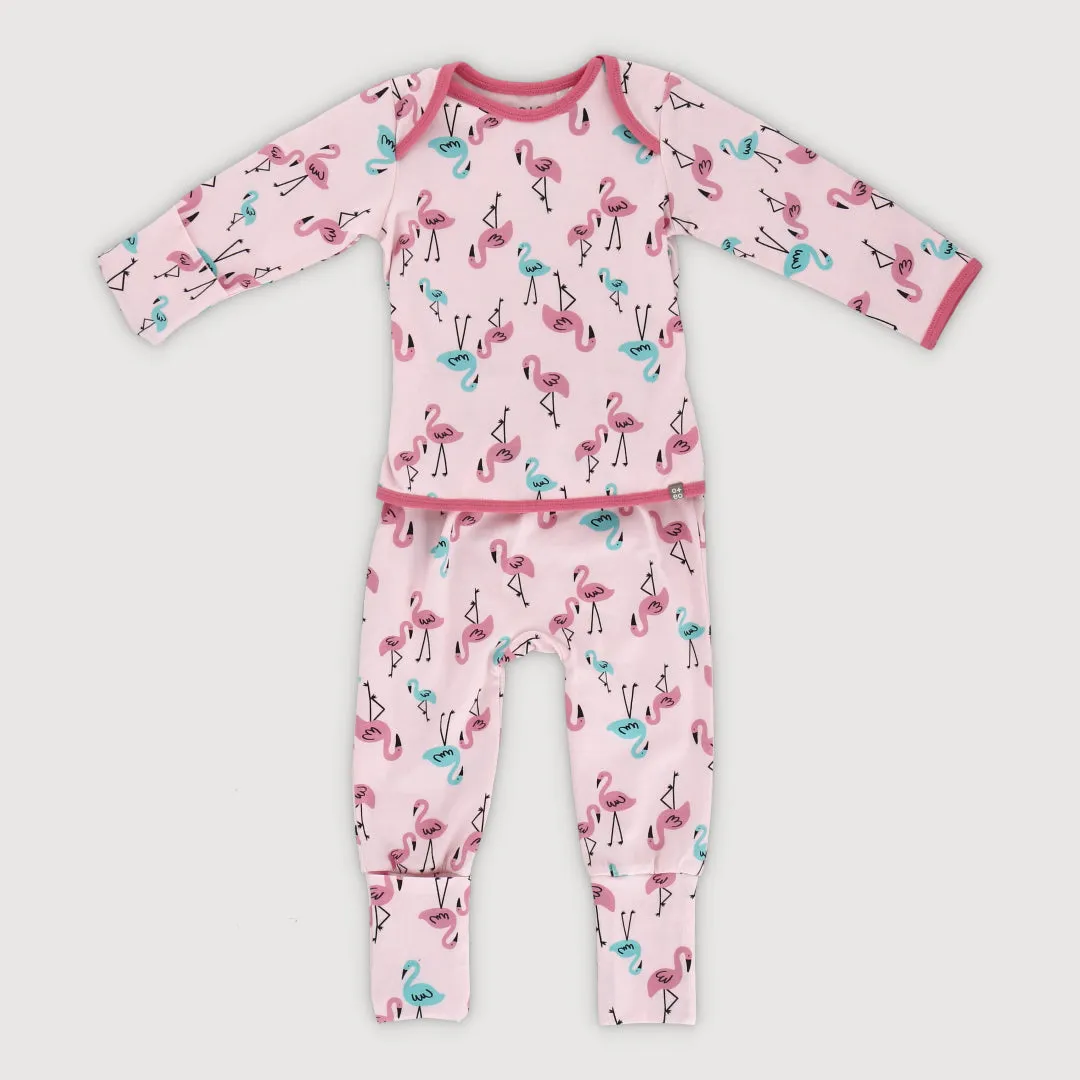 Tropical Land Baby Easywear Romper (Printed Pink)