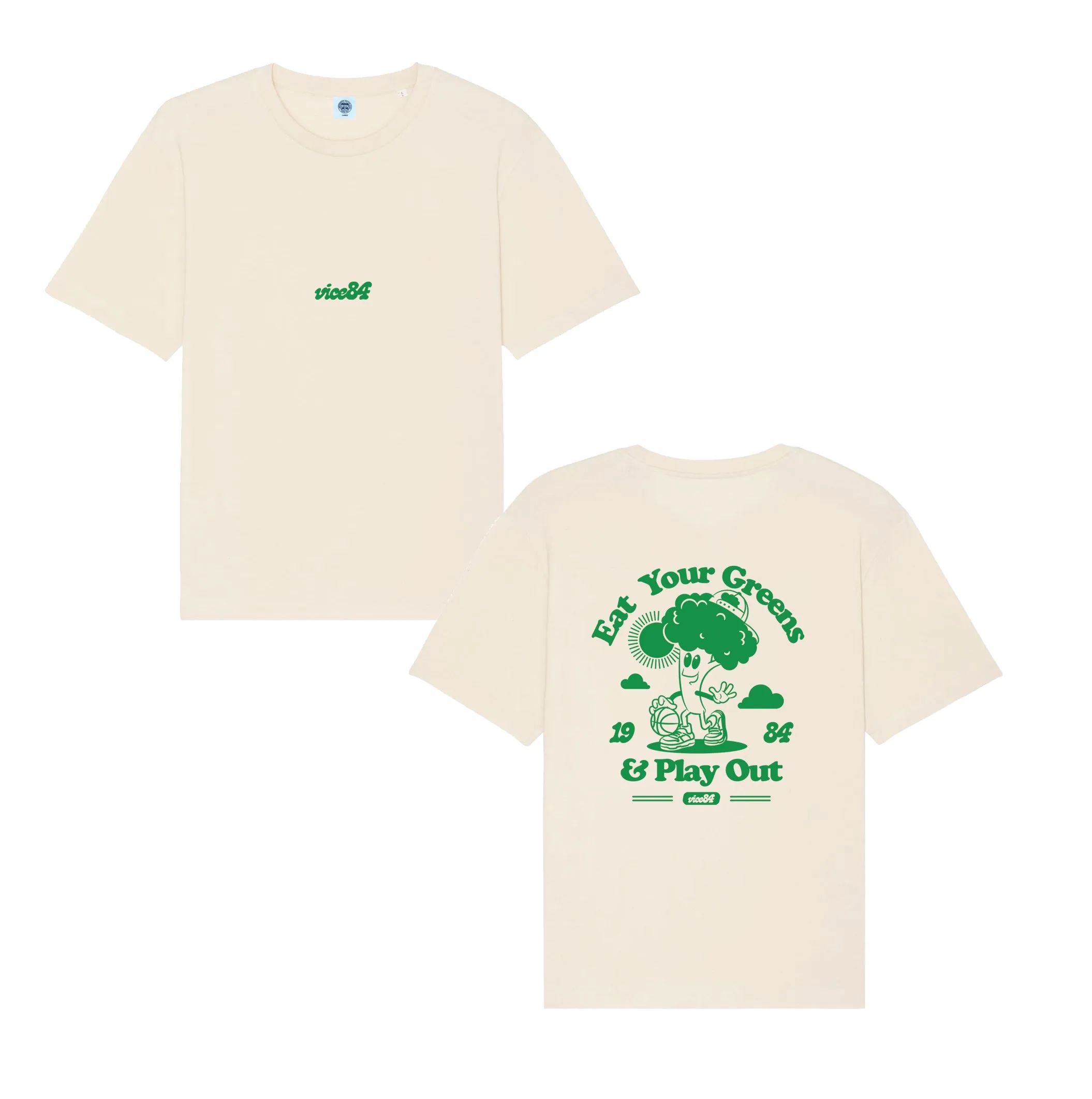 Vice 84 'Eat Your Greens' Tee - Natural